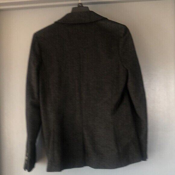 Eddie Bauer Womens Size M Blazer Jacket Gray Wool Angora Minimalist Academia - Picture 2 of 7